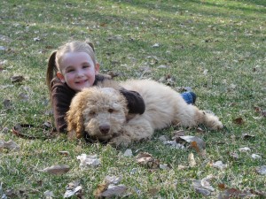 kids and labradoodles